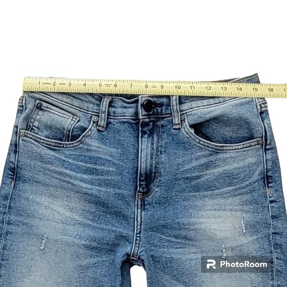 HALE Tyler Senna Distressed Cropped Boyfriend Jean with Raw Hem Size 28 - Picture 6 of 11